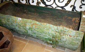 Cast-iron garden trough in the shape of a tree trunk (approx. length 46 1/2" / 118cm)