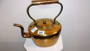 A Victorian copper kettle