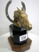 A 1920s bronze race horse head car masco