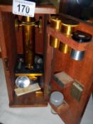 A good Victorian microscope with extra l