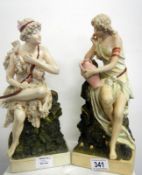 A pair of Royal Dux figurines (copies)