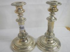 Pair of silver-plated telescopic candles