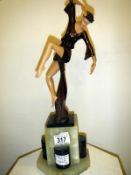 An Art Deco spelter of Lady on marble base
 
Condition
1970’s Repro
Approximately 16” / 40.