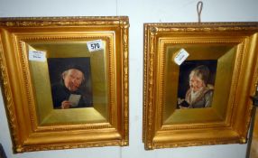 A Pair of portrait oil paintings of a lady and a gentleman