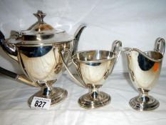 Walker & Hall three-piece silver tea set