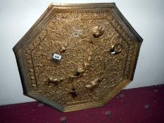 A Large brass Eastern plaque (approx. diameter 27" / 68.5cm)