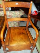 Commode chair with enamel bowl