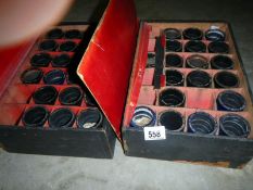 Two boxes of phonographic cylinders (som