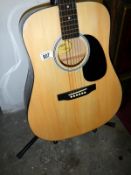 Squirer' by Fender model S.A.-105 accoustic guitar and stand