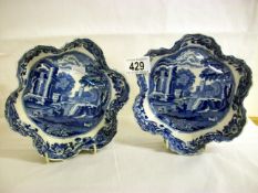Two Copeland Spode's Italian blue and wh
