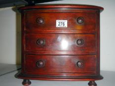 A Victorian mahogany 3 drawer bow fronte
