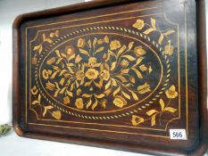 A Dutch marquetry inlaid tray of floral depiction (approx. 24 x 17" / 61 x 43.25cm)
