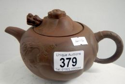 A Chinese earthenware teapot