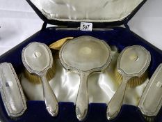 A Silver vanity set