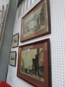 2 prints of old London and an engraving