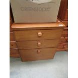 A teak 3 drawer chest