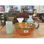 A quantity of art glass including bowl,