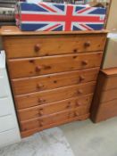 A pine 6 drawer chest