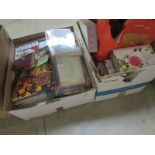 2 boxes of craft kits, gift boxes, stamps etc