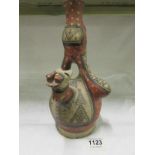 A unusual old wine carafe, a/f