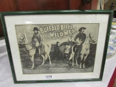 A framed print of Buffalo Bill's Wild West show
