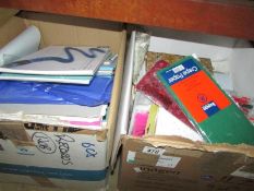 2 boxes of artist's paper, sketch books,