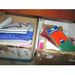 2 boxes of artist's paper, sketch books,