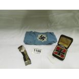 A Nazi armband, an iron cross and a Germ