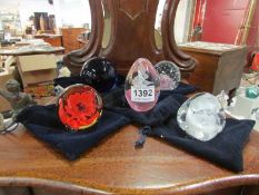 5 unboxed Caithness glass paperweights