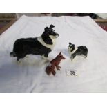 2 Beswick border collies and a Beswick fox