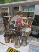 A mirror and a quantity of tankards