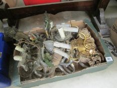 A box of old wall lights