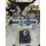 6 boxed Caithness glass paperweights
