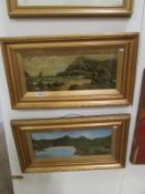A pair of Victorian gilt framed oil pain