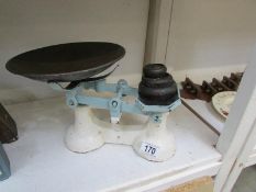 A set of kitchen scales
