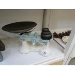 A set of kitchen scales