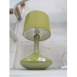 A retro style green pottery table lamp