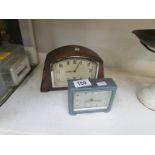 2 small key wind mantel clocks