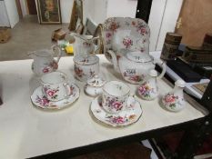 10 pieces of Royal Crown Derby including teapot (handle on teapot a/f)