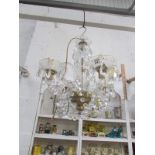 A 5 light glass chandelier