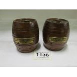 2 model barrels made from reclaimed teak