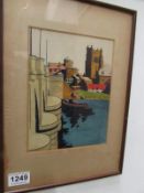 A watercolour of Kingston bridge by Reggie Parrett, 1930 (signed on rear of picture)
Condition