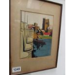 A watercolour of Kingston bridge by Reggie Parrett, 1930 (signed on rear of picture)
Condition