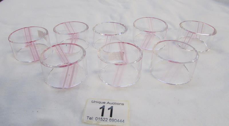 8 glass napkin rings