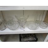A mixed lot of glassware