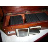 A box of magic lantern slides