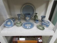 A quantity of Wedgwood Blue Jasper ware
