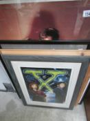 4 framed posters including X files