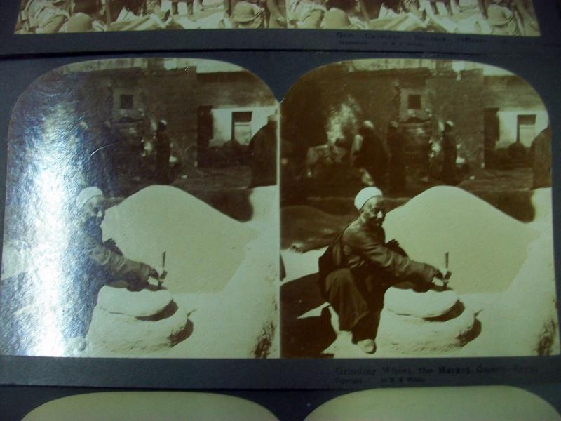 A stereoscope viewer with 97 cards by M E Wright in wooden box - Image 11 of 11