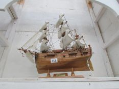 A hand built model of HMS Endeavour